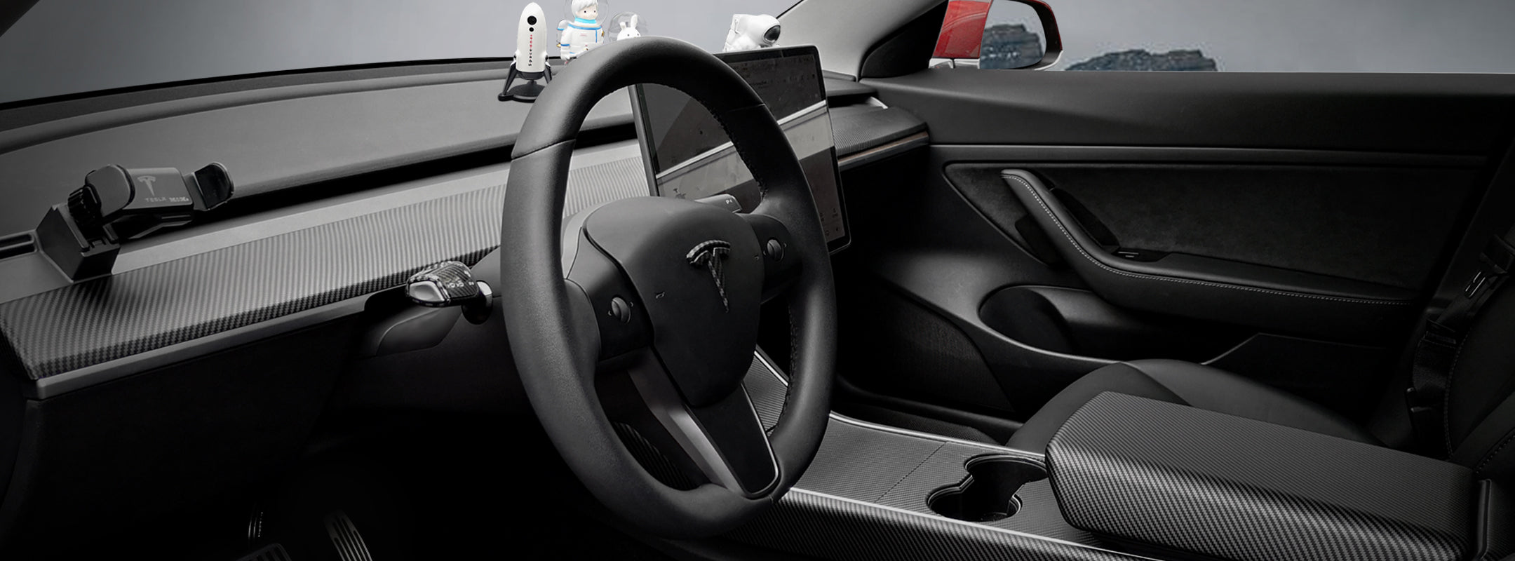 2nd Row Rear Seat Headrest Storage Hooks for Tesla Model Y (Carbon Fib –  The EV Shop