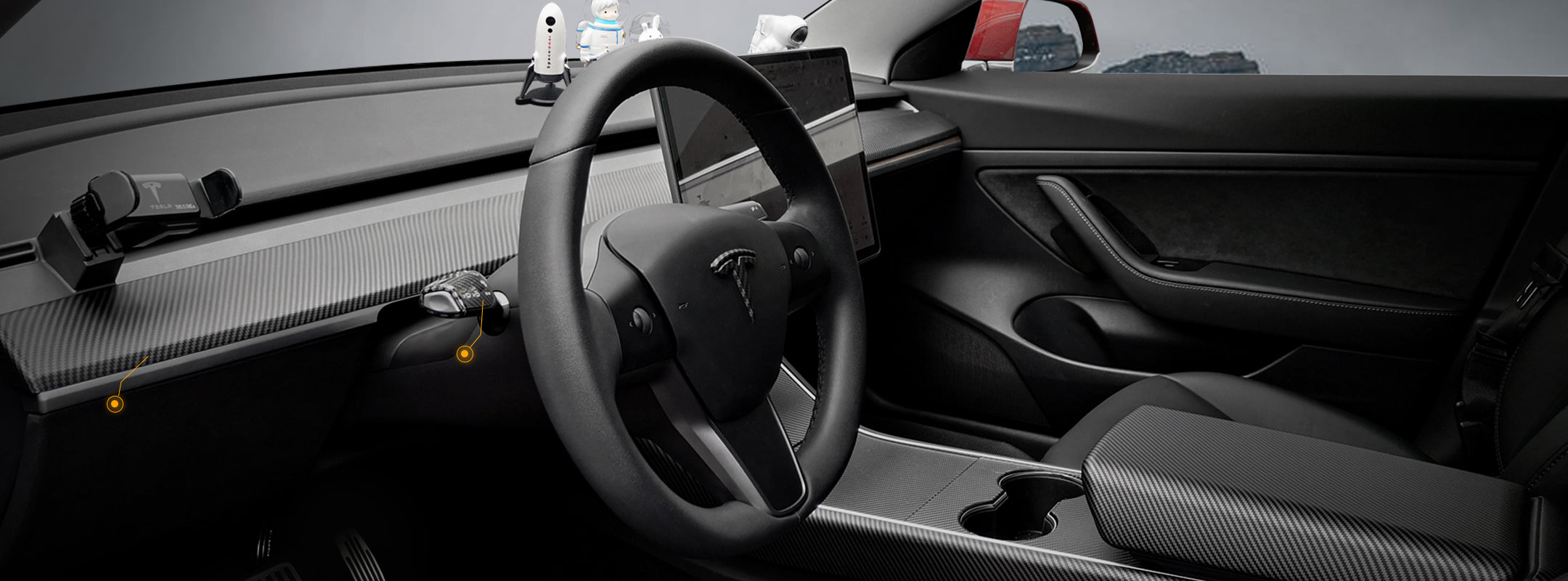 Alcantara Tesla Dash Cap Cover for Tesla Model 3/Y (2017-2023)-EVAAM®