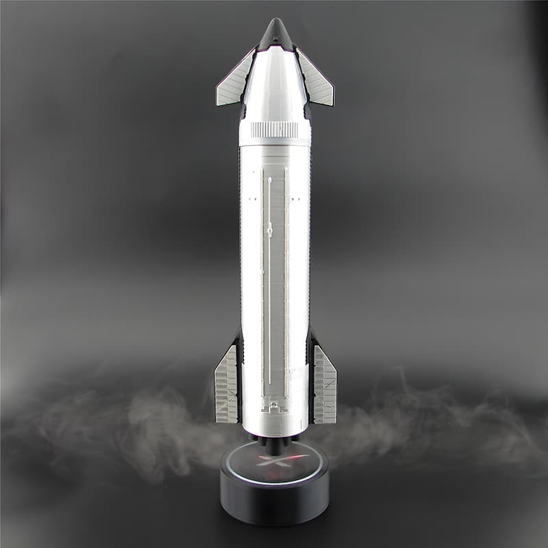 SpaceX Starship Rocket Model: Humidifier, Ornament & LED Mist Flame Effect Gift