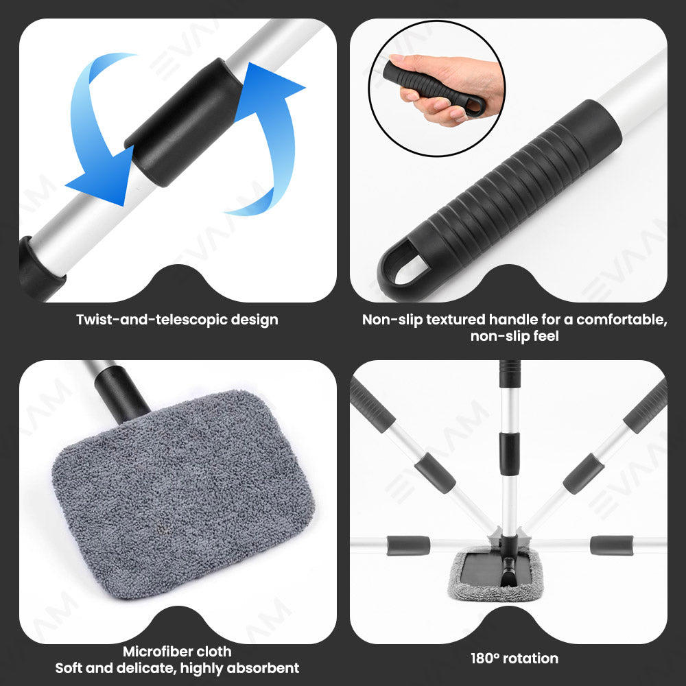 EVAAM® Windshield Defogger Brush - Glass Cleaning Brush for Tesla Model Y/3 - EVAAM