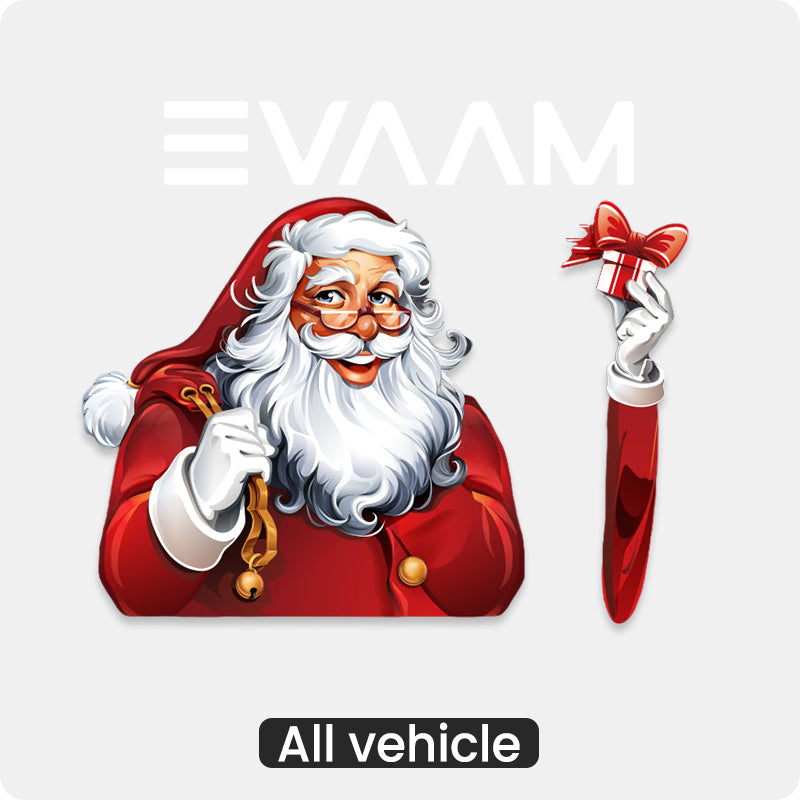 EVAAM® Christmas Santa Claus Rear Window Wiper Decal for Tesla Model 3/Y/S/X - EVAAM