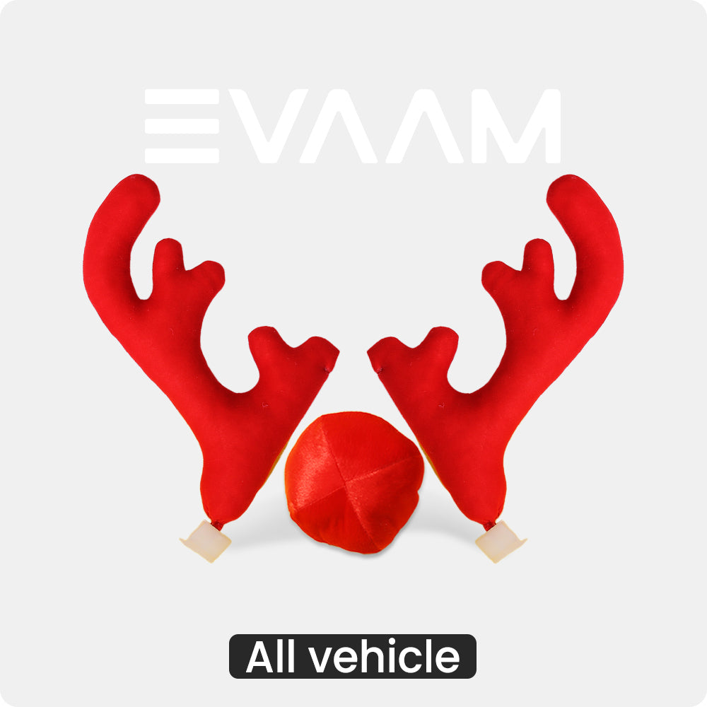 EVAAM® Reindeer Car Kit Antlers And Nose Set Christmas Decoration - EVAAM