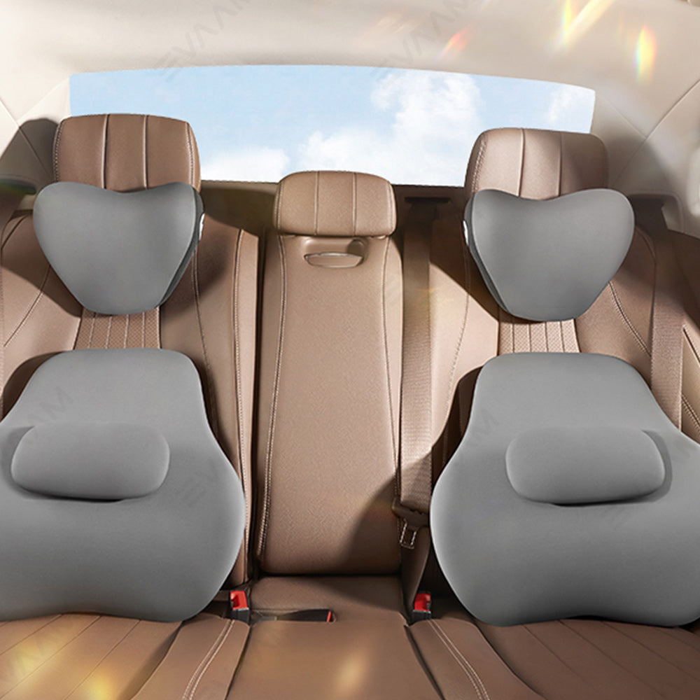 2024 EVAAM® Neck Support Pillow And Height Adjustable Lumbar Pillow Set for All Vehicle - EVAAM