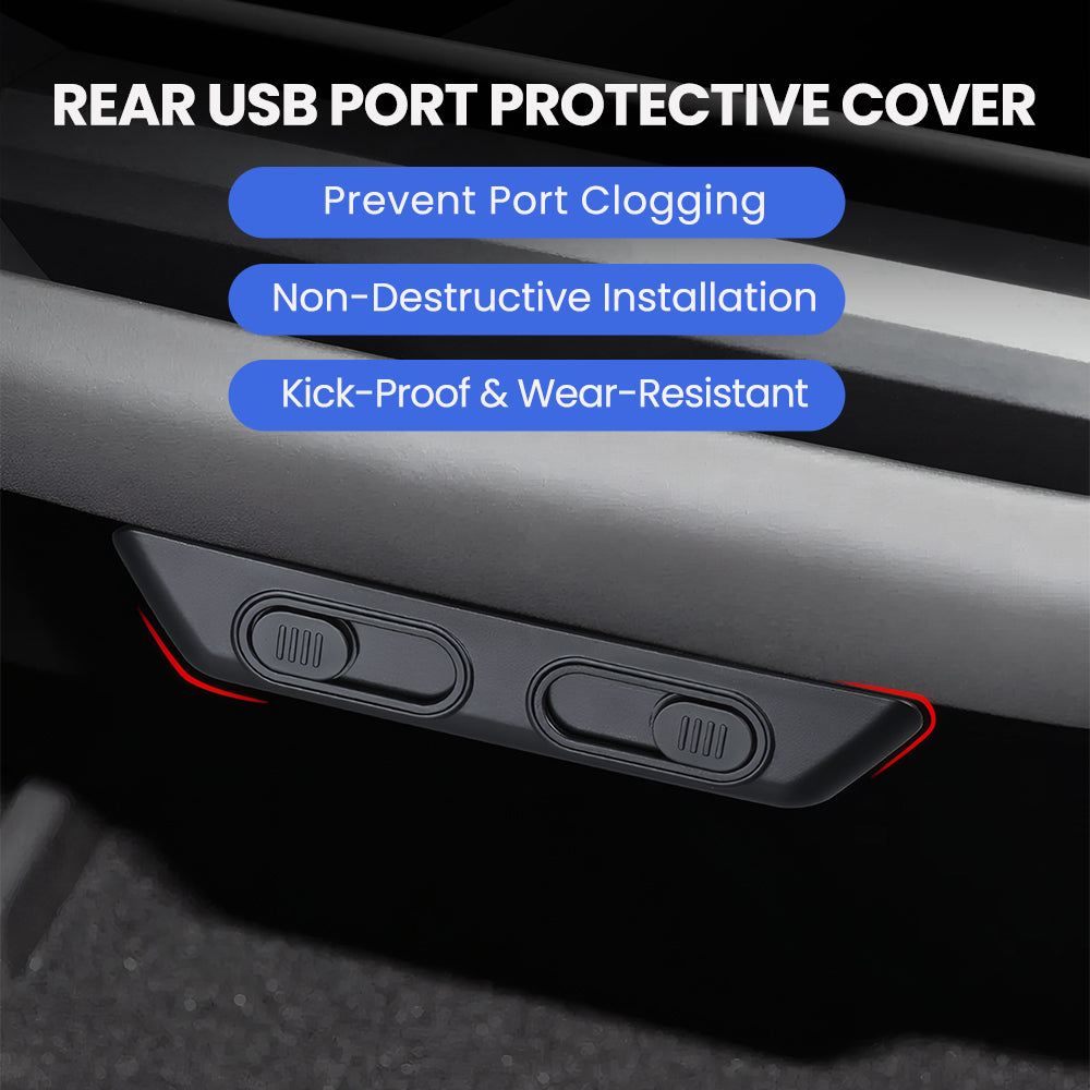 Rear Seat USB Port Protective Cover for Tesla Model Y Juniper 2025+ / Model 3 Highland 2024+