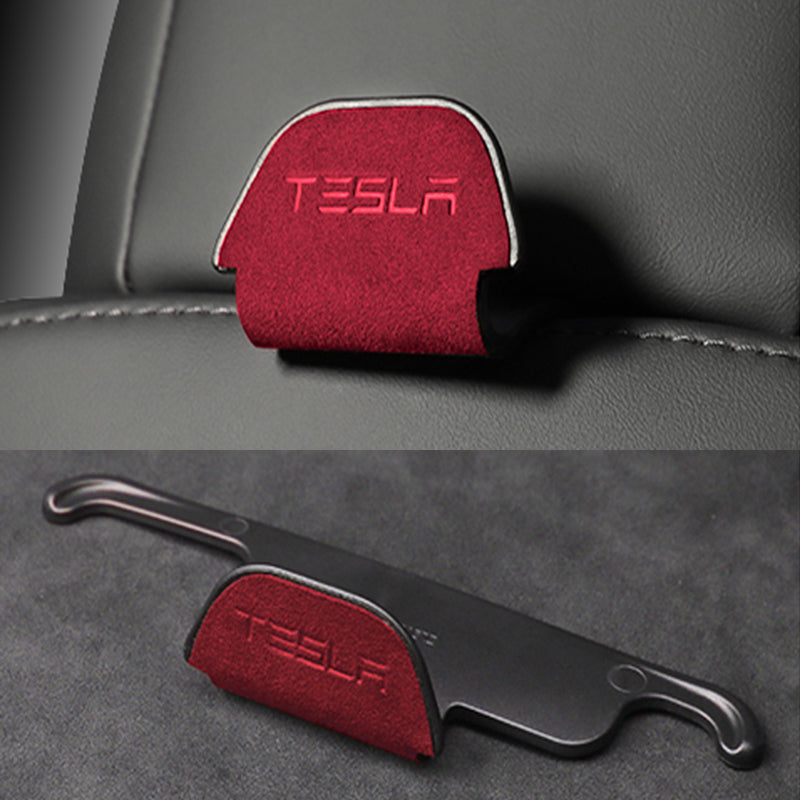 Alcantara Headrest Hanger Hooks for Tesla Model 3/Y (2017-2023)-EVAAM® - EVAAM