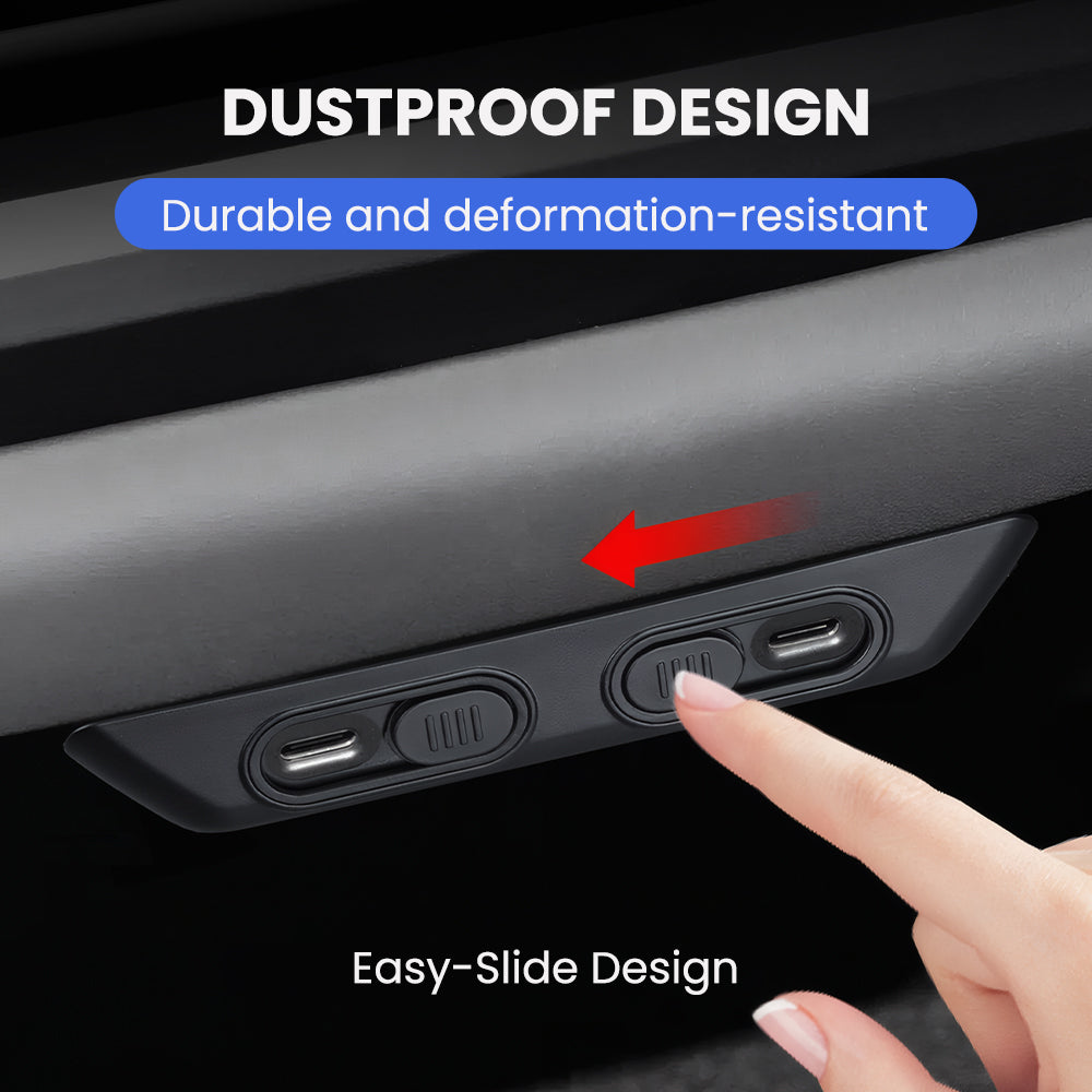Rear Seat USB Port Protective Cover for Tesla Model Y Juniper 2025+ / Model 3 Highland 2024+