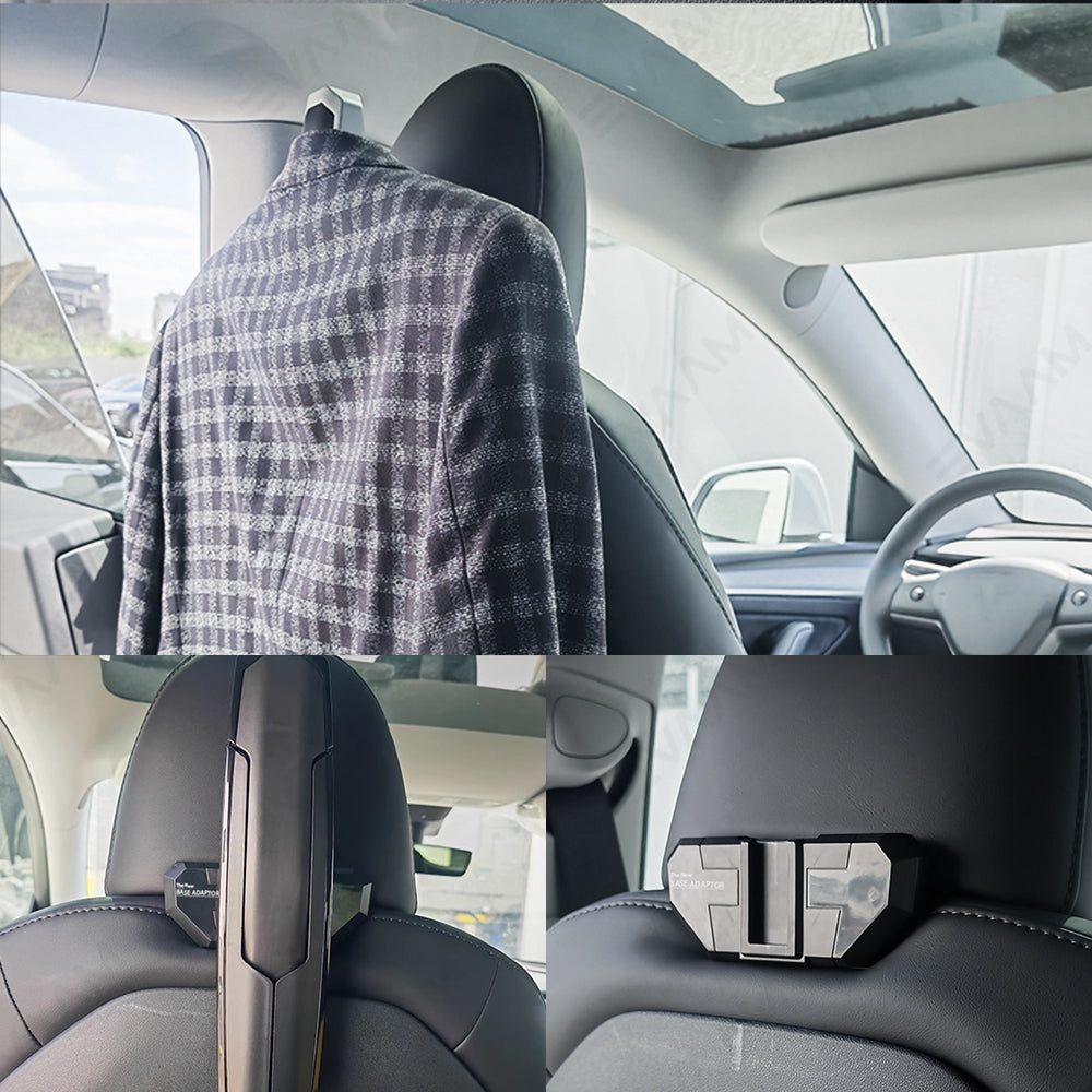 EVAAM® Back Seat Headrest Clothes Folding Hanger Tesla Model 3/Y (2018-2024) - EVAAM