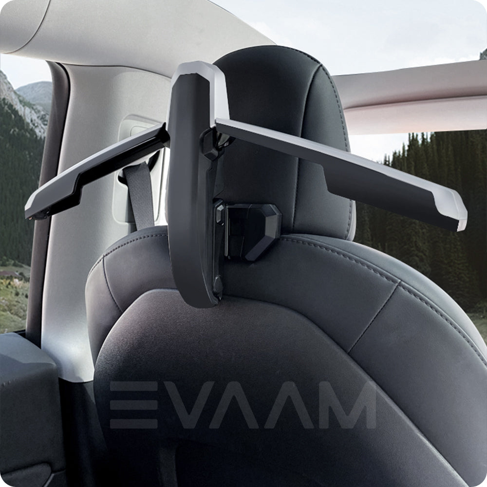 EVAAM® Back Seat Headrest Clothes Folding Hanger Tesla Model 3/Y (2018-2024) - EVAAM