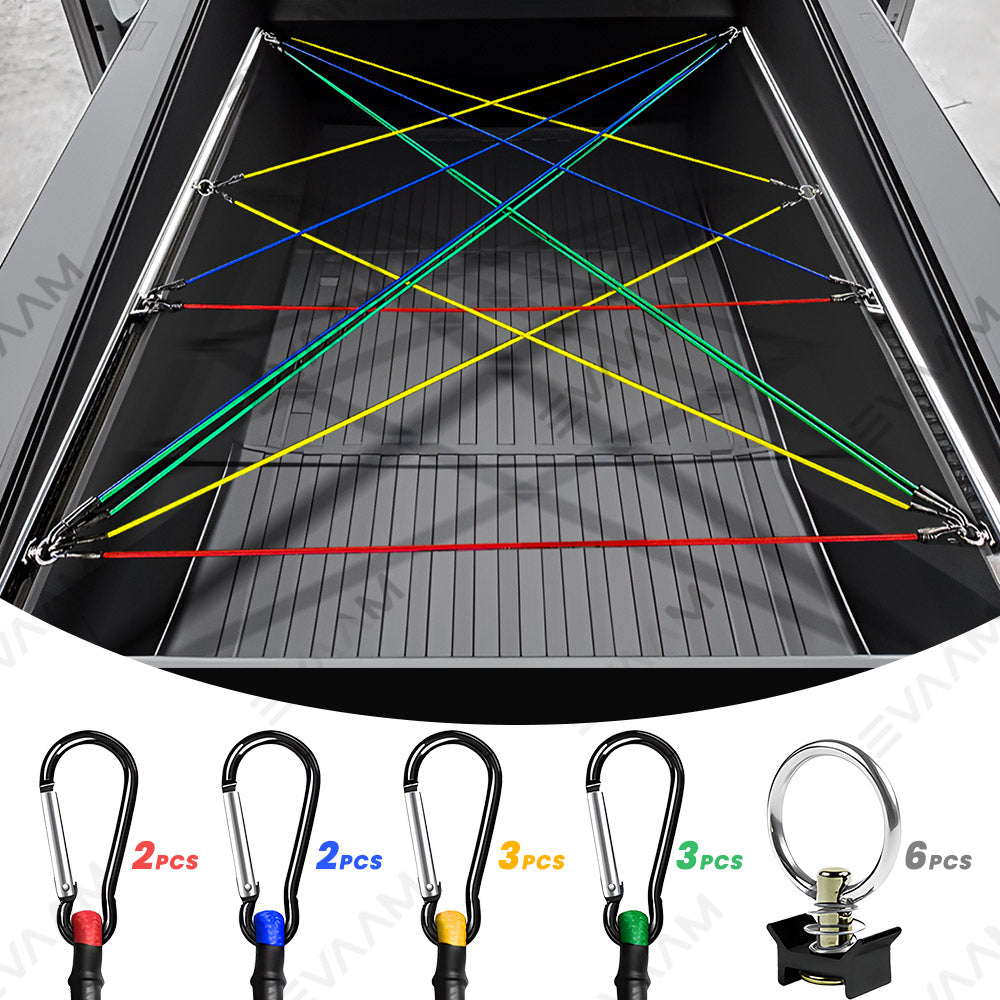 EVAAM® Bungee Cords With Hooks Bungee Straps for Cybertruck Bed - EVAAM
