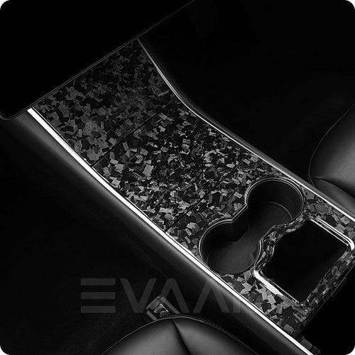 EVAAM® Forged Real Carbon Fiber Center Console Wraps Kit for Tesla Model 3/Y - EVAAM