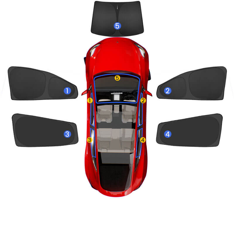 EVAAM® Privacy and Thermal Insulated Curtains for Model Y Accessories - include model y sun visor
