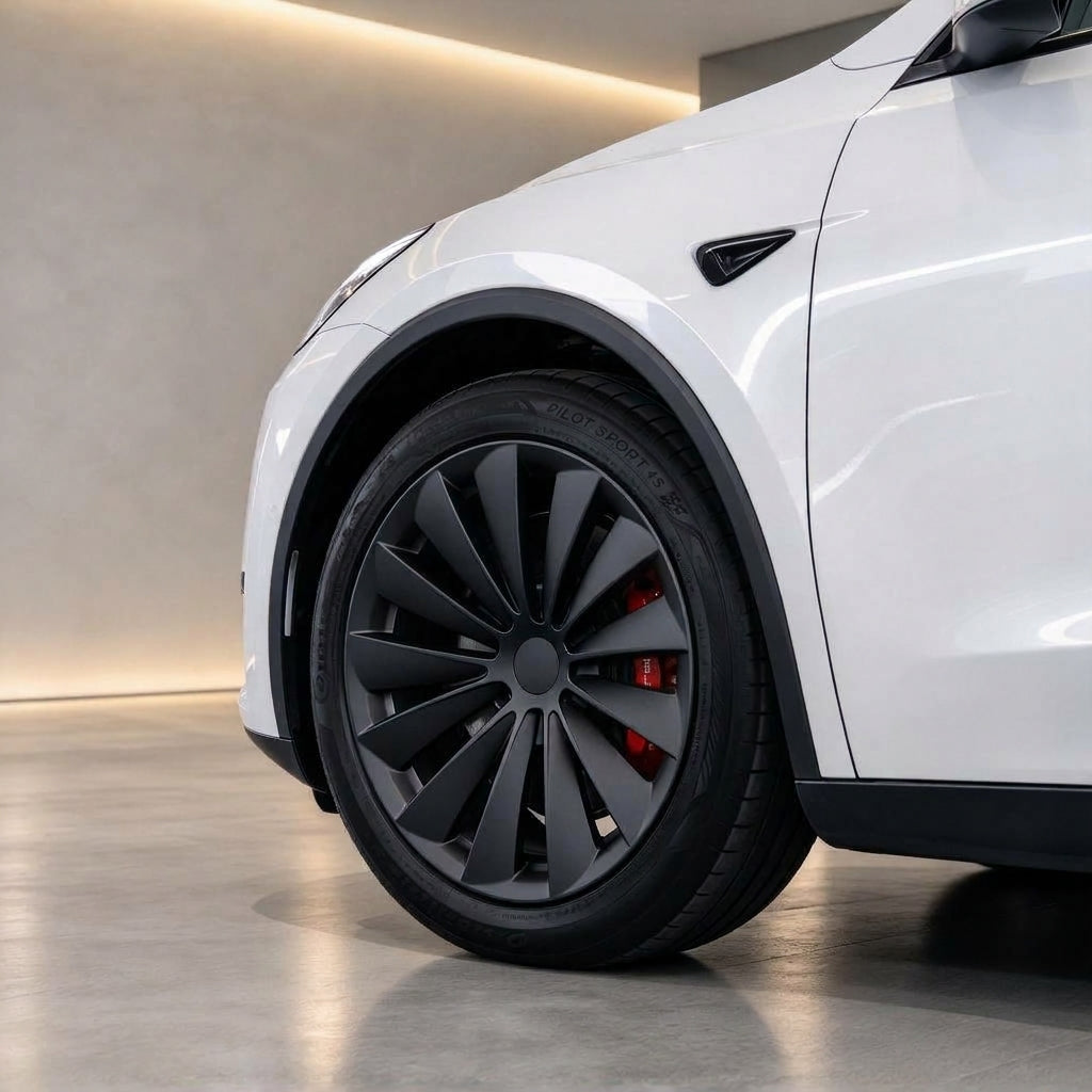 EVAAM® 19" Turbine Blade Spokes Wheel Covers Hubcap for Tesla Model Y Juniper 2020-2025 (4pcs) - EVAAM