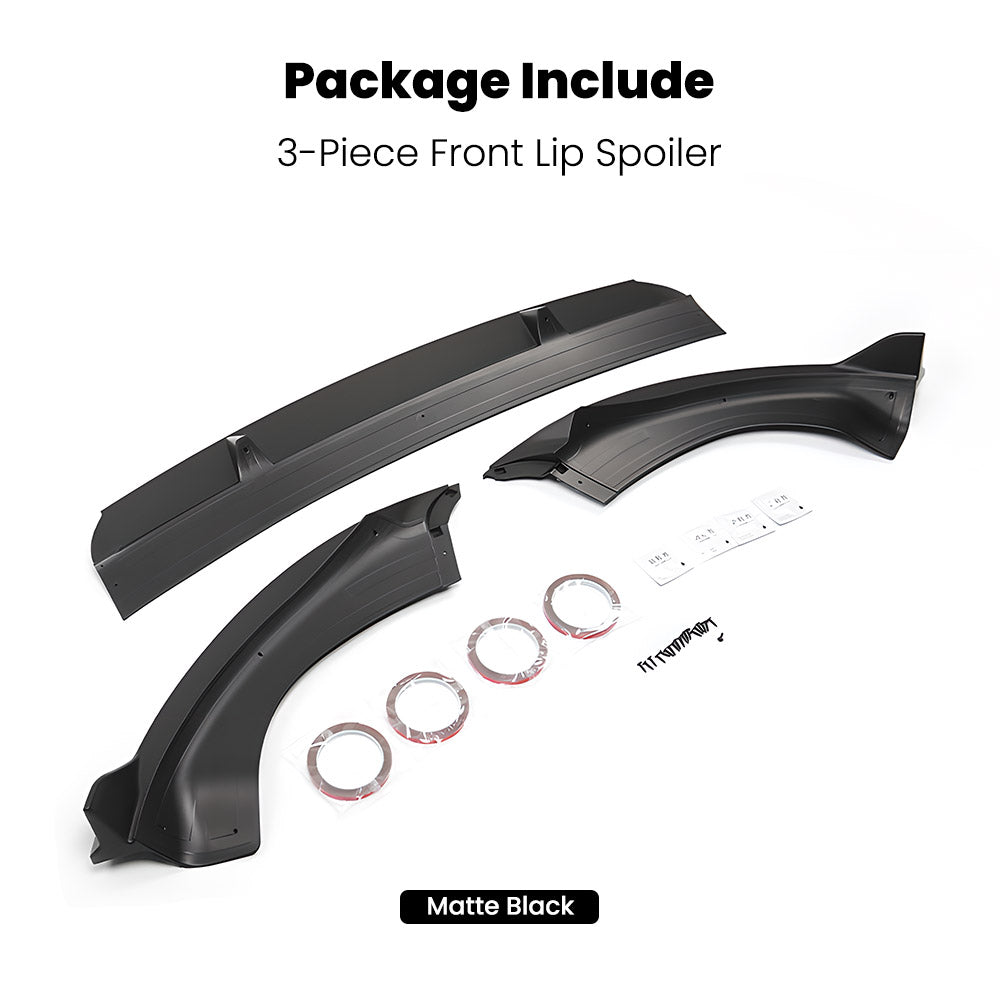 EVAAM® 3-Piece Front Lip Spoiler & Fog Light Trim for Tesla Model Y Juniper 2025+ - EVAAM