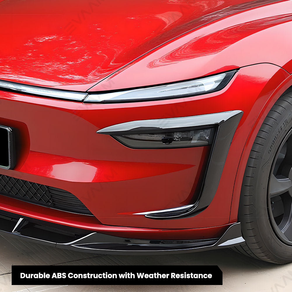 EVAAM® 3-Piece Front Lip Spoiler & Fog Light Trim for Tesla Model Y Juniper 2025+ - EVAAM