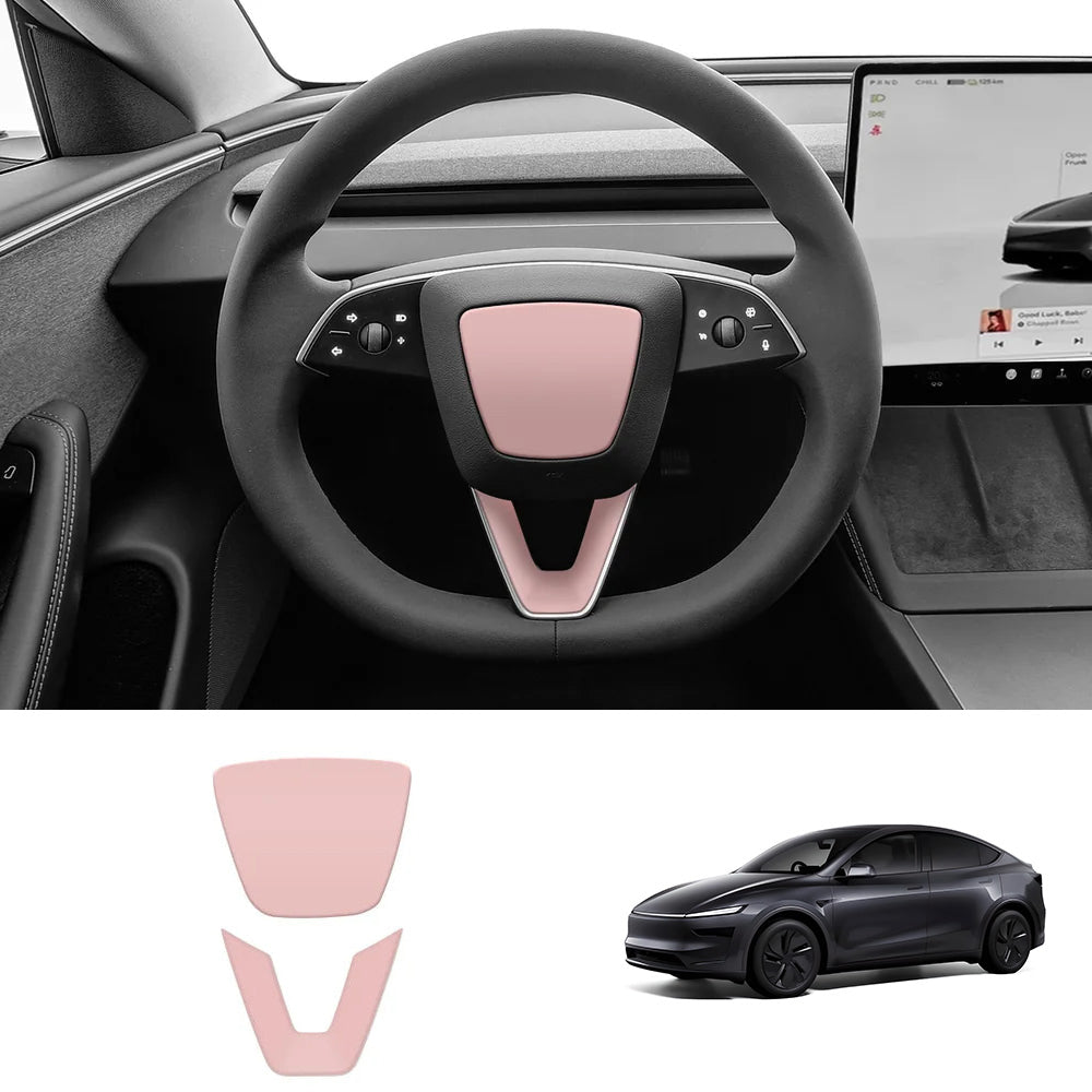 EVAAM® ABS Steering Wheel Center & V-Shape Trim for Tesla Model Y Juniper 2025+ / Model 3 Highland 2024+ - EVAAM