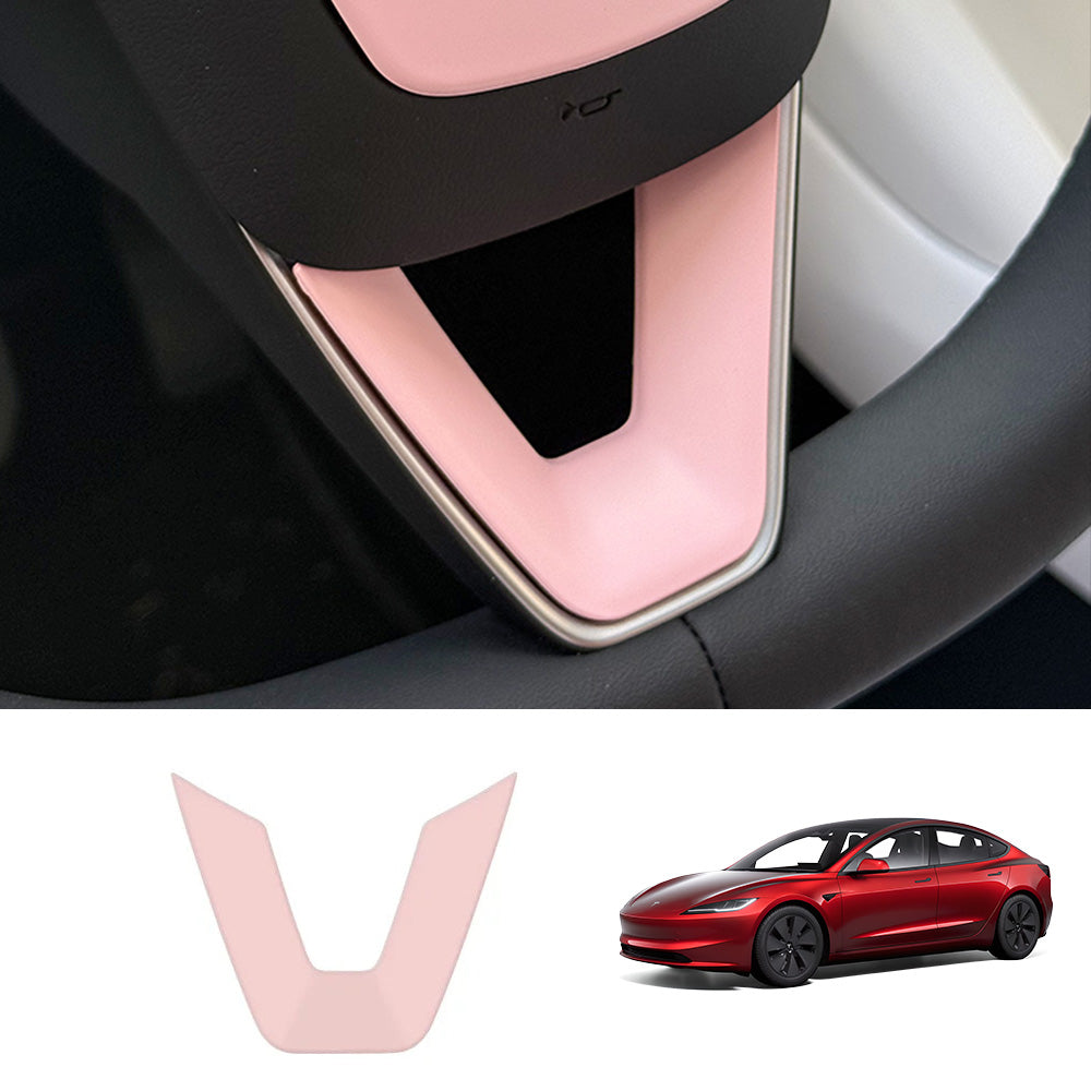 EVAAM® ABS Steering Wheel Center & V-Shape Trim for Tesla Model Y Juniper 2025+ / Model 3 Highland 2024+ - EVAAM