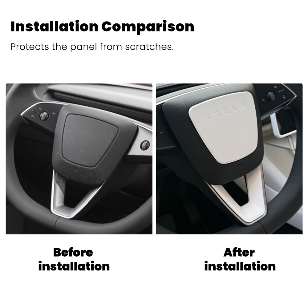 EVAAM® ABS Steering Wheel Center & V-Shape Trim for Tesla Model Y Juniper 2025+ / Model 3 Highland 2024+ - EVAAM