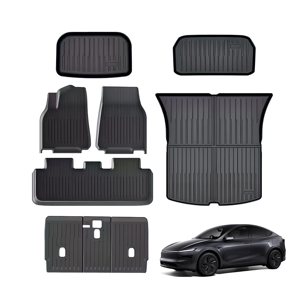 EVAAM® All-Weather TPE Floor Mats With Menis Blanket For Tesla Model Y Juniper 2025+ - EVAAM
