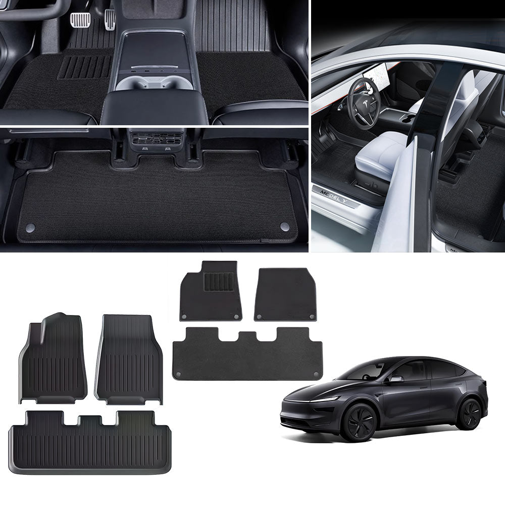 EVAAM® All-Weather TPE Floor Mats With Menis Blanket For Tesla Model Y Juniper 2025+ - EVAAM