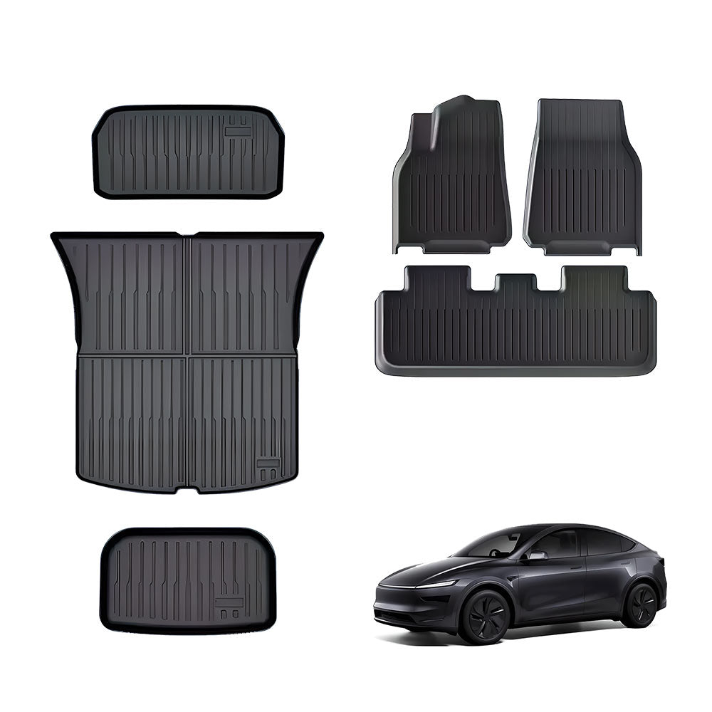 EVAAM® All-Weather TPE Floor Mats With Menis Blanket For Tesla Model Y Juniper 2025+ - EVAAM