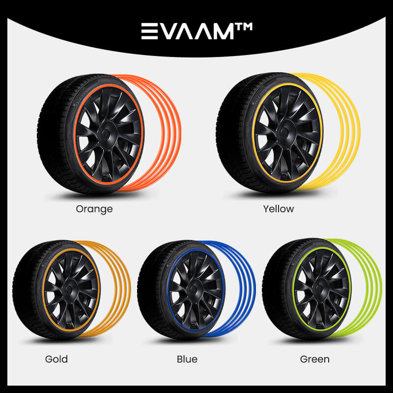 EVAAM® Aluminum Alloy Wheel Rim Protector For Tesla All Models (4 PCS) (2012-2023) - EVAAM