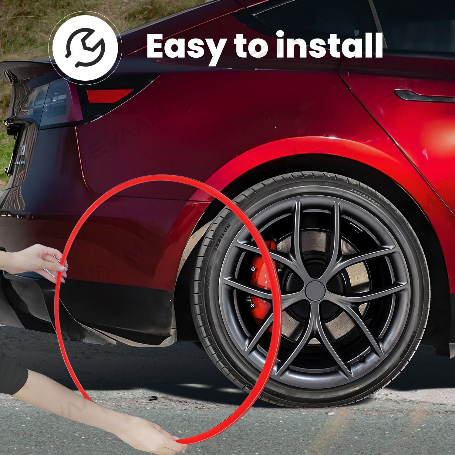 EVAAM® Aluminum Alloy Wheel Rim Protector Rim Case for Tesla All Models (4 PCS) (2012-2025) - EVAAM