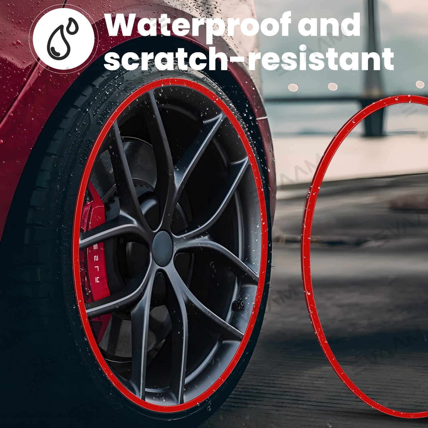 EVAAM® Aluminum Alloy Wheel Rim Protector (4 PCS) + Caliper Covers (4PCS) For Tesla Model 3/Y - EVAAM