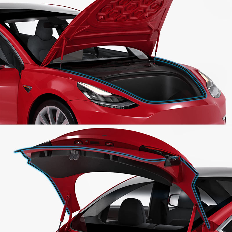EVAAM® Car Door Seal Strip Kit Soundproof Rubber for Tesla Model S/3/X/Y - EVAAM