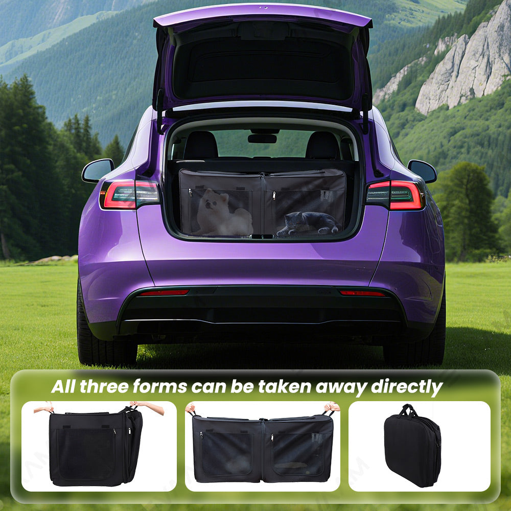 EVAAM® Car Rear Seat Dog Crate For Model 3/Y/S/X/Cybertruck - EVAAM