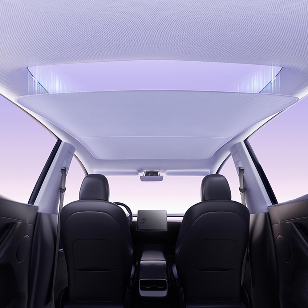 EVAAM® Double-layer Magnetic Glass Roof Sunshade For Tesla Model Y Juniper 2025+ - EVAAM