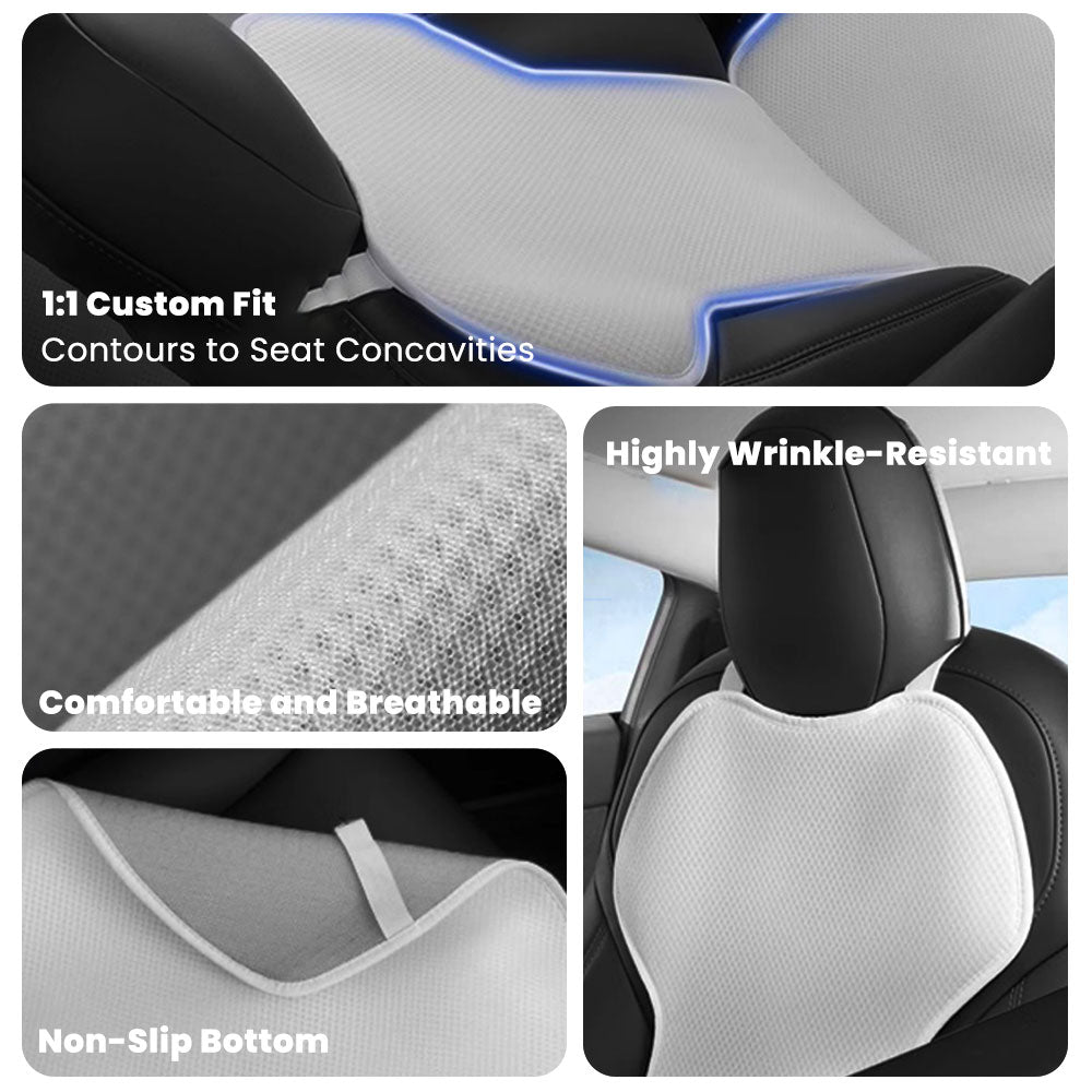 EVAAM® Ice Silk Breathable Air Mesh Seat Cushion for Tesla Model Y Juniper 2025+ - EVAAM