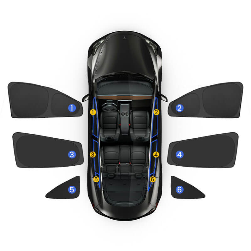 EVAAM® Privacy and Thermal Insulated Shades Curtains for Model 3 Accessories - EVAAM