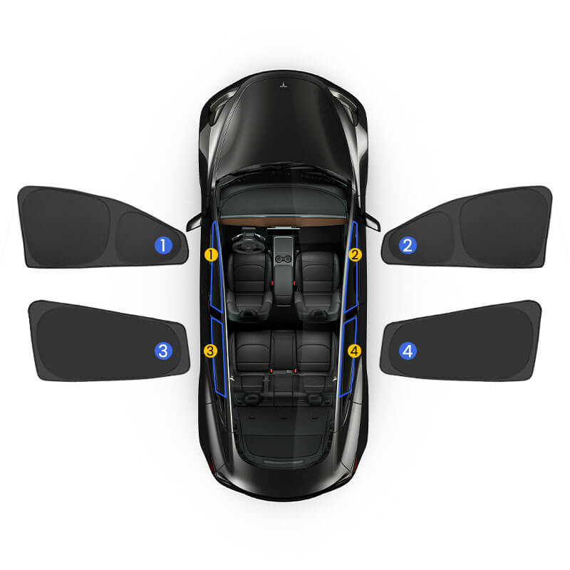 EVAAM® Privacy and Thermal Insulated Shades Curtains for Model 3 Accessories - EVAAM