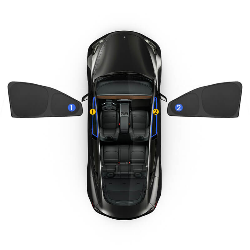 EVAAM® Privacy and Thermal Insulated Shades Curtains for Model 3 Accessories - EVAAM