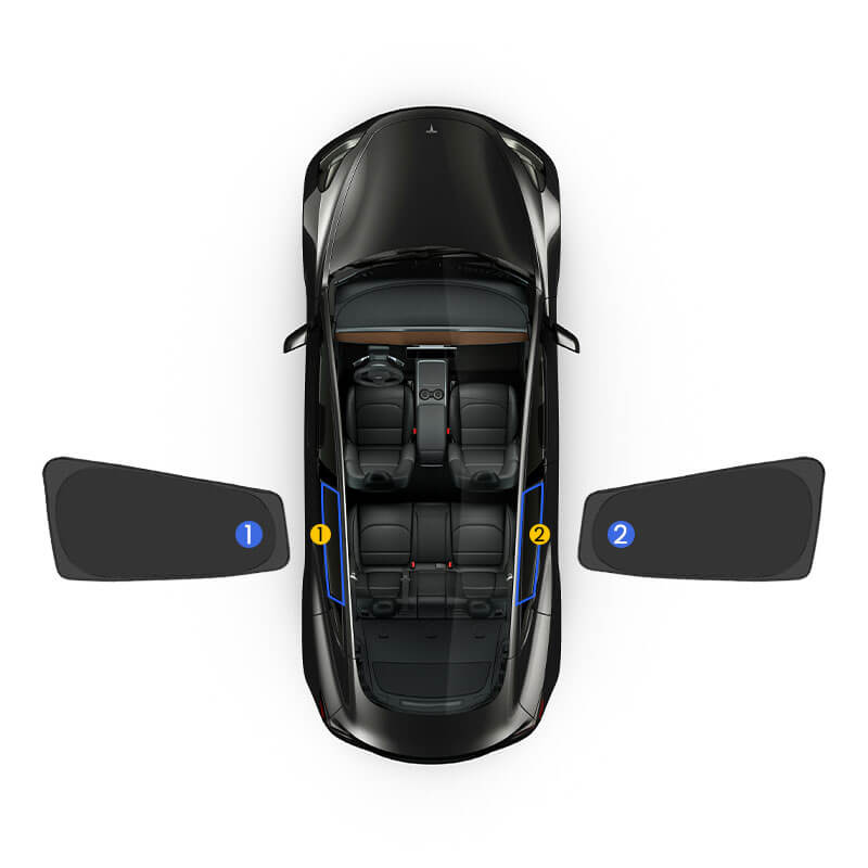 EVAAM® Privacy and Thermal Insulated Shades Curtains for Model 3 Accessories - EVAAM