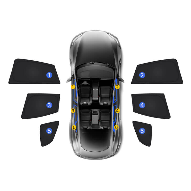 EVAAM® Privacy and Thermal Insulated Shades Curtains for Model S Accessories - EVAAM