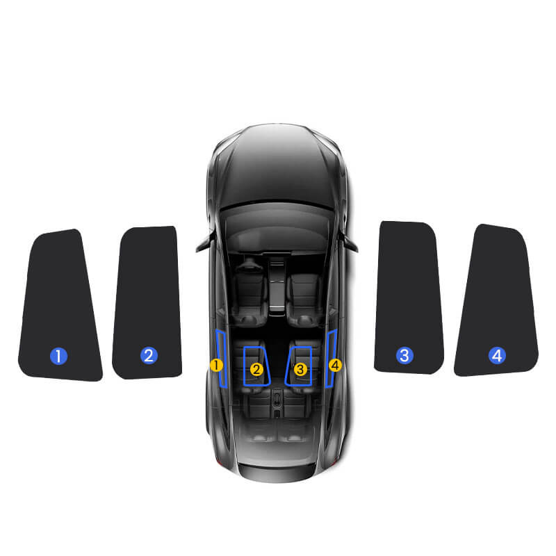 EVAAM® Privacy and Thermal Insulated Shades Curtains for Model X Accessories - EVAAM