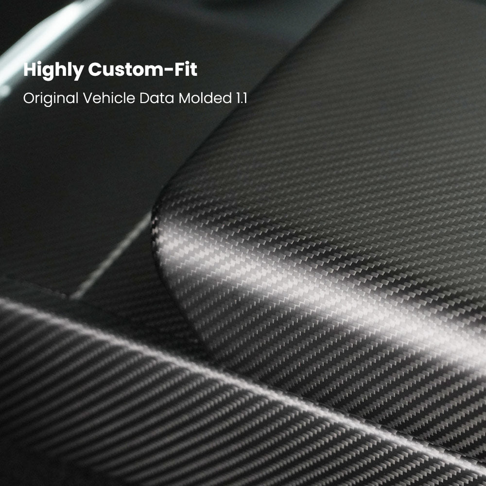 EVAAM® Real Carbon Fiber Armrest Cover for Tesla Model Y Juniper 2025+/Model 3 Highland 2024+ - EVAAM