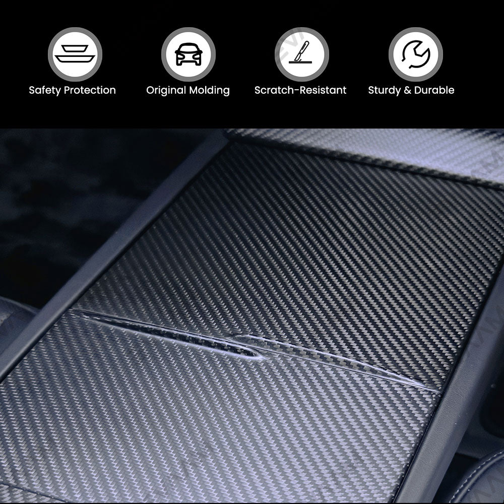 EVAAM® Real Carbon Fiber Center Console Panel Cover for Tesla Model Y Juniper 2025+/Model 3 Highland 2024+ - EVAAM