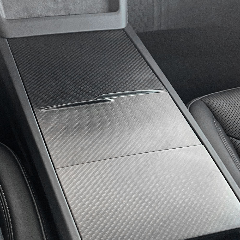 EVAAM® Real Carbon Fiber Center Console Panel Cover for Tesla Model Y Juniper 2025+/Model 3 Highland 2024+ - EVAAM