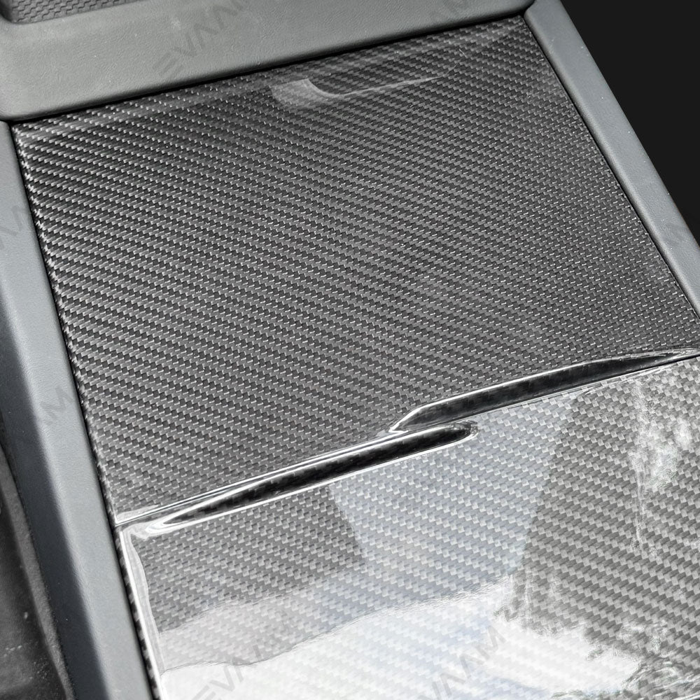 EVAAM® Real Carbon Fiber Center Console Panel Cover for Tesla Model Y Juniper 2025+/Model 3 Highland 2024+ - EVAAM