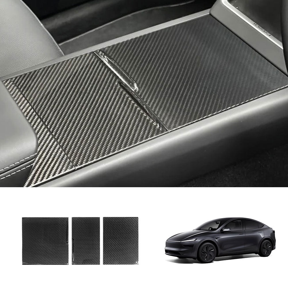 EVAAM® Real Carbon Fiber Center Console Panel Cover for Tesla Model Y Juniper 2025+/Model 3 Highland 2024+ - EVAAM