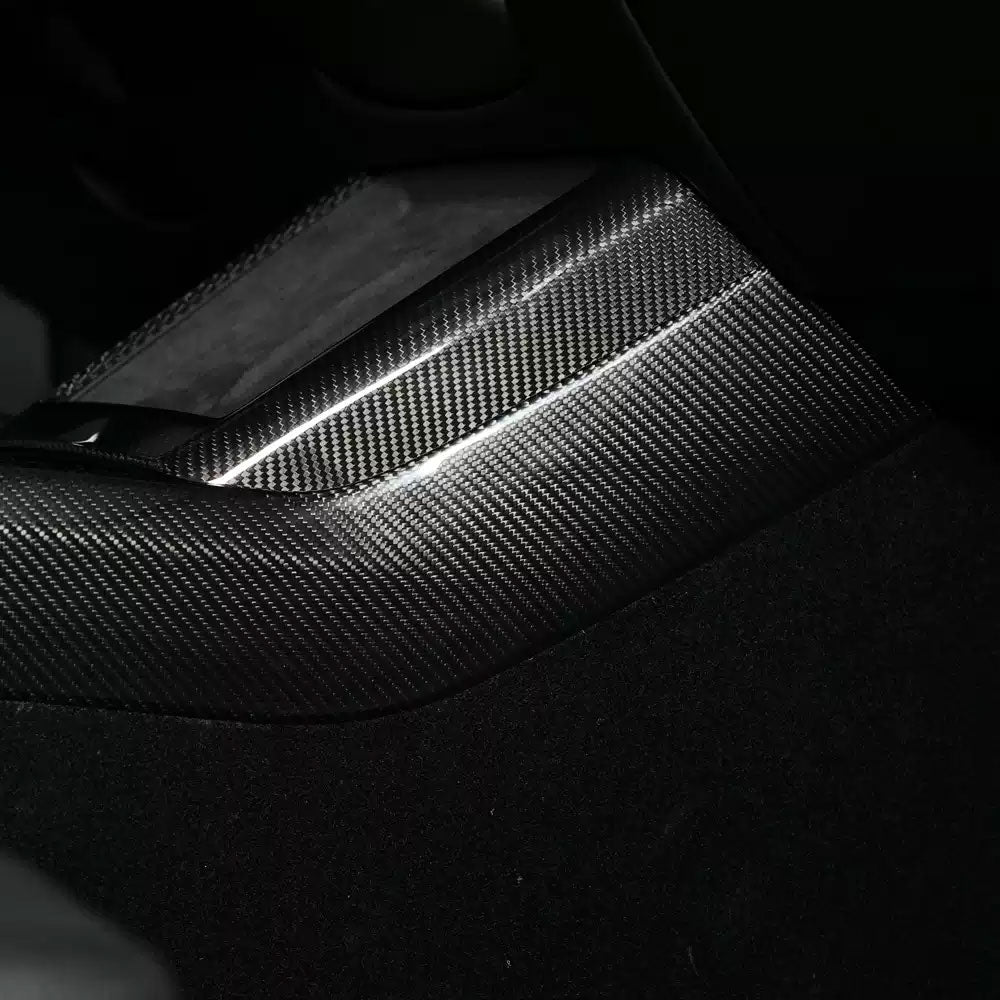 EVAAM® Real Carbon Fiber Center Console Side Interior Trim Panel for Tesla Model 3/Y - EVAAM