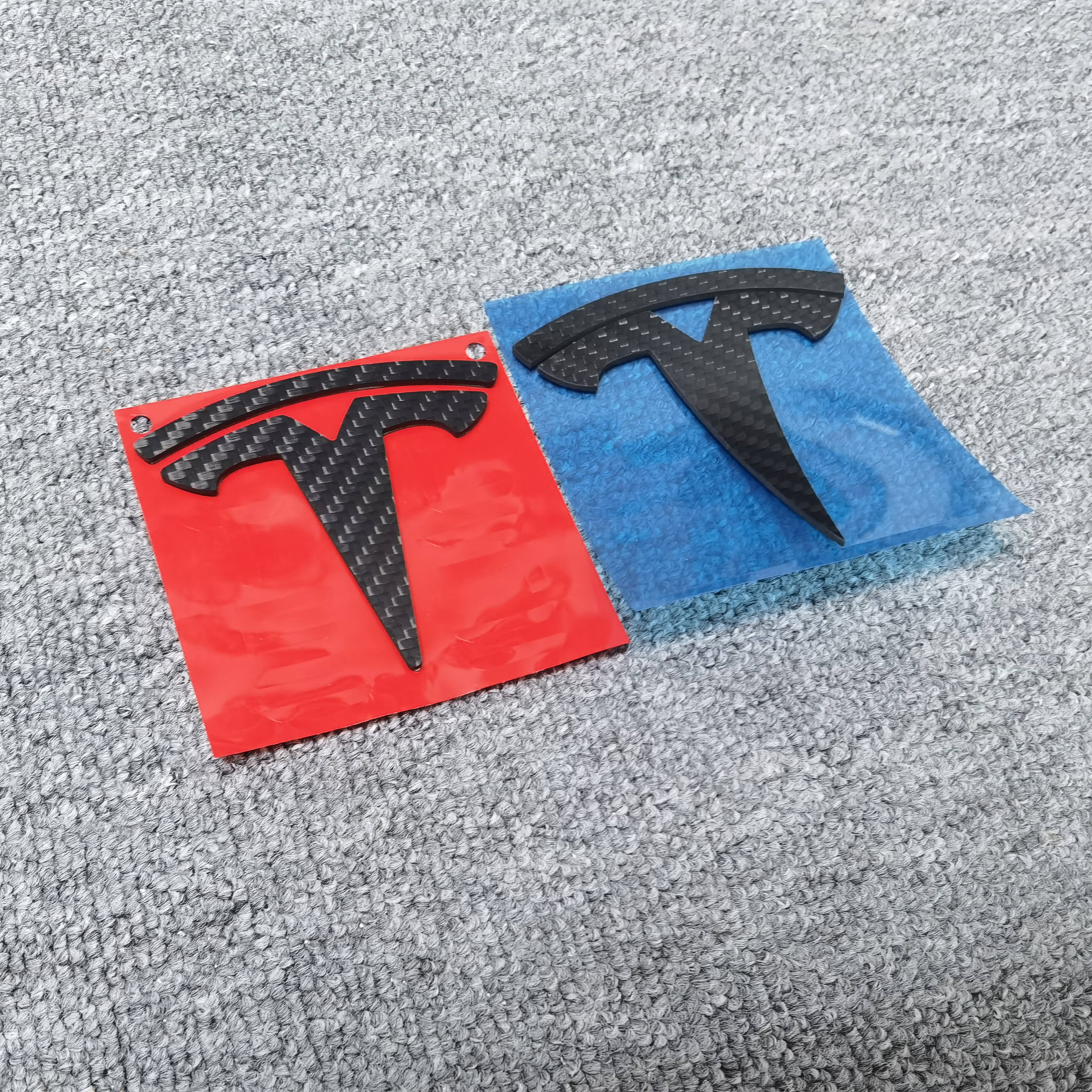 EVAAM™ Real Carbon Fiber Logo Covers Set For Model 3/Y Accessories - EVAAM