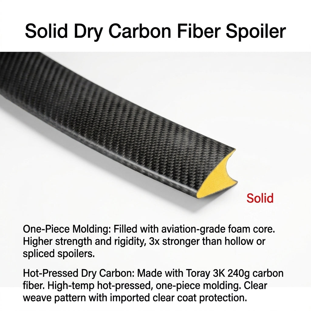 EVAAM® Real Carbon Fiber Rear Trunk Spoiler for Tesla Model S