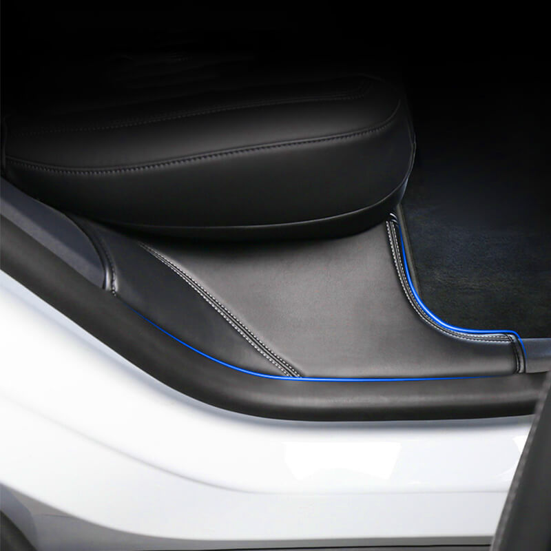 EVAAM® Rear Door Interior Sill Covers Rear Inner Door Leather Pad for Model Y - EVAAM