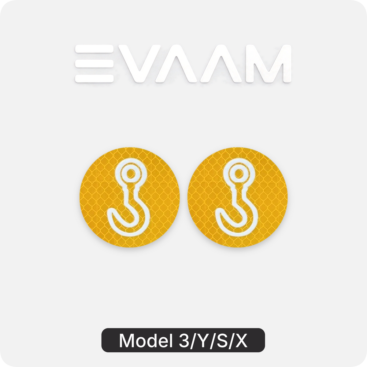 EVAAM® Reflective Tow Hook Warning Sticker For Tesla Model 3/Y/S/X (2 PCS)