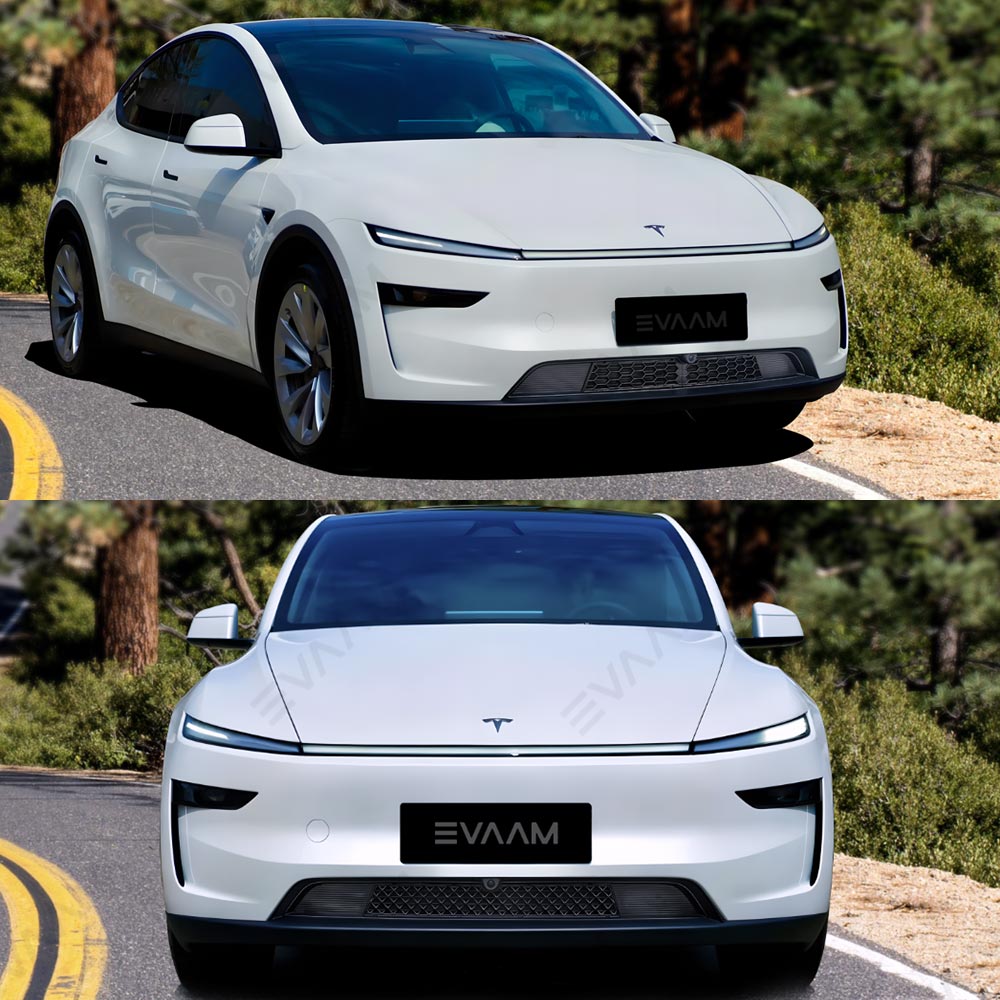 EVAAM® Split Front Bumper Protective Mesh Grill Panel for Tesla Model Y Juniper 2025+ - EVAAM