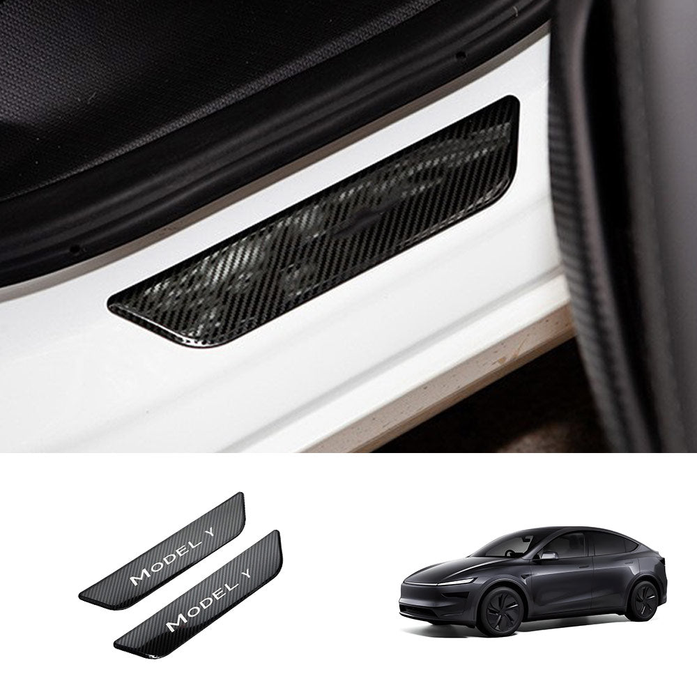 EVAAM® Stainless Steel Door Sill Protection Covers for Tesla Model Y Juniper 2025+ - EVAAM