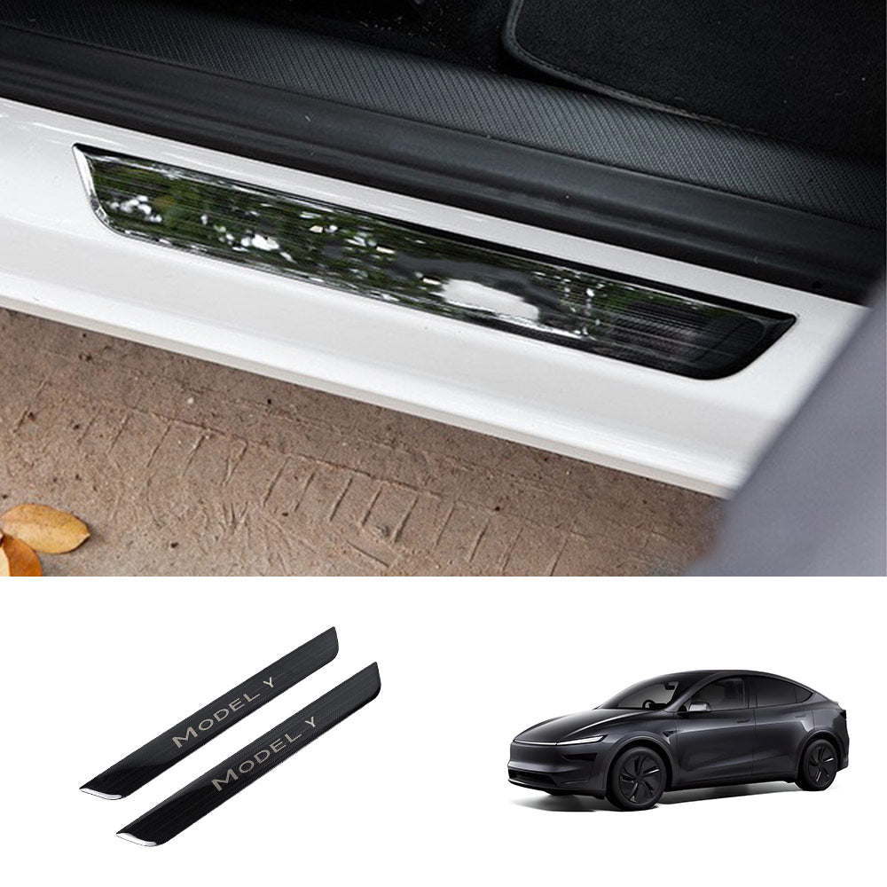 EVAAM® Stainless Steel Door Sill Protection Covers for Tesla Model Y Juniper 2025+ - EVAAM